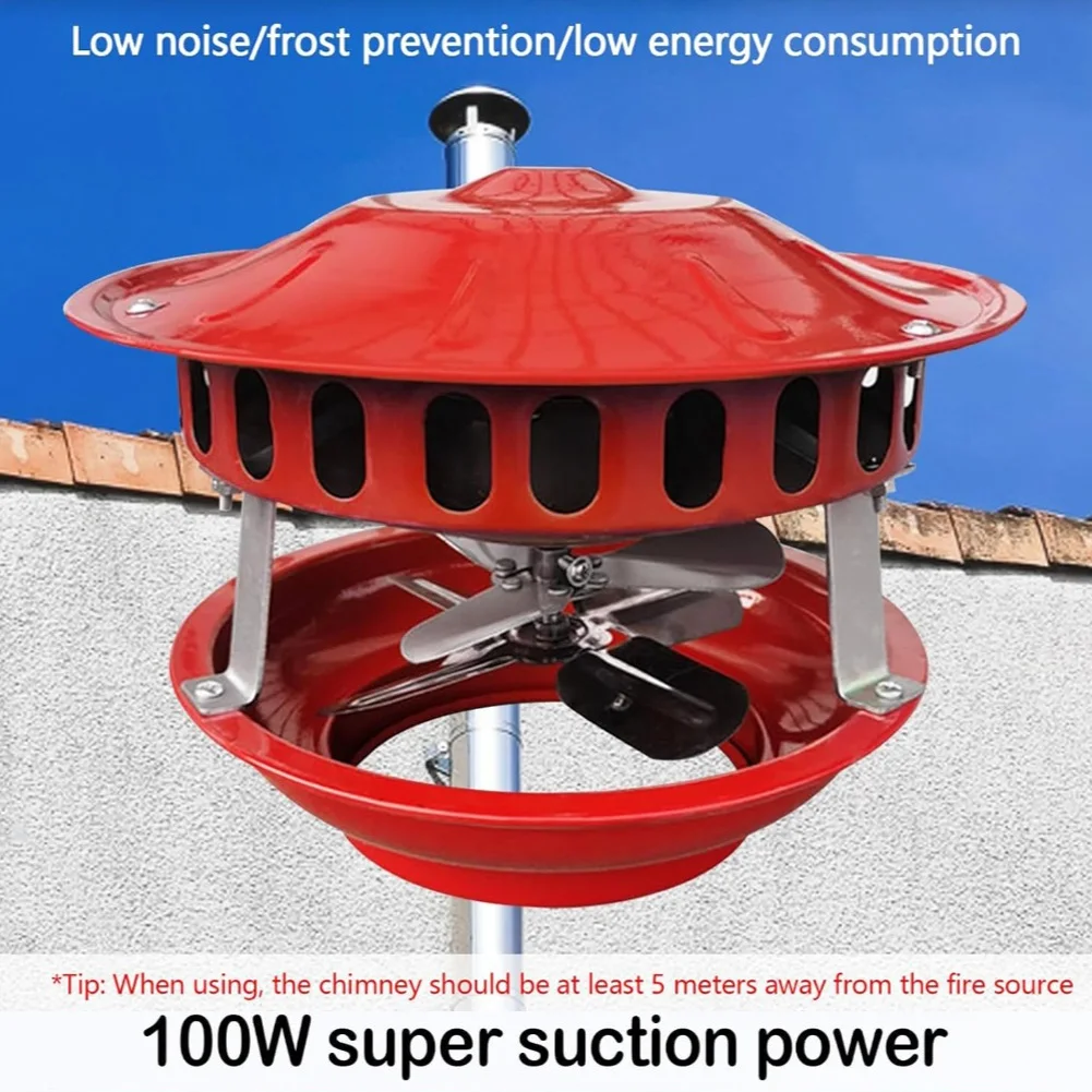 100W Flue Fan Chimney /Fan /Exhaust /Gas /12-21 Cm Fireplace Fan Smoke Extraction Chimney Induced Draft Fan Home Improvement