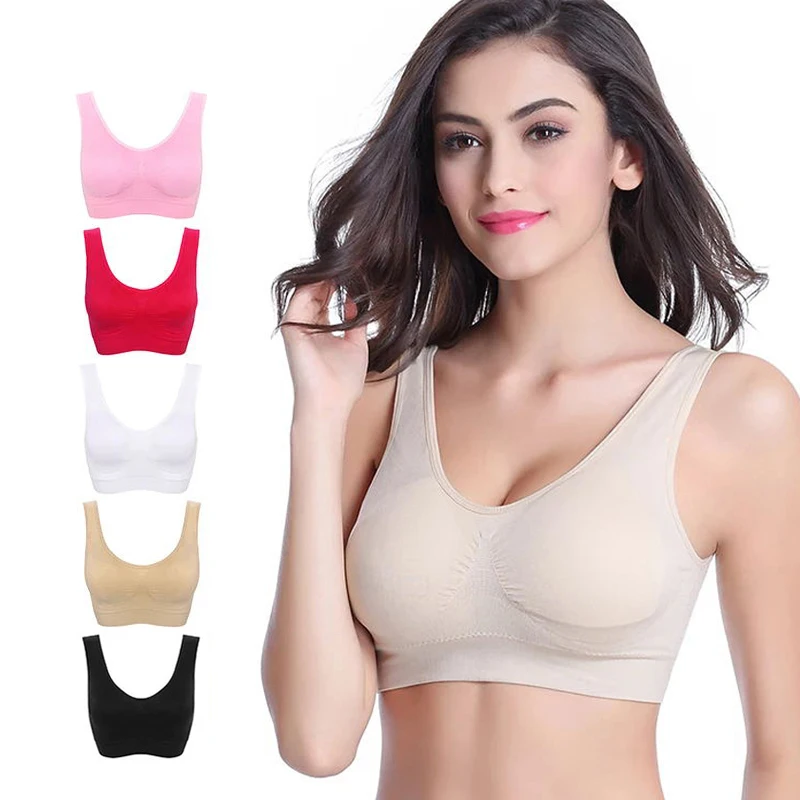 New Sexy Wireless Bras For Women Top Bras Large Size Bralette Woman Brasier Fitness Yoga Sports Bra For Running Gym