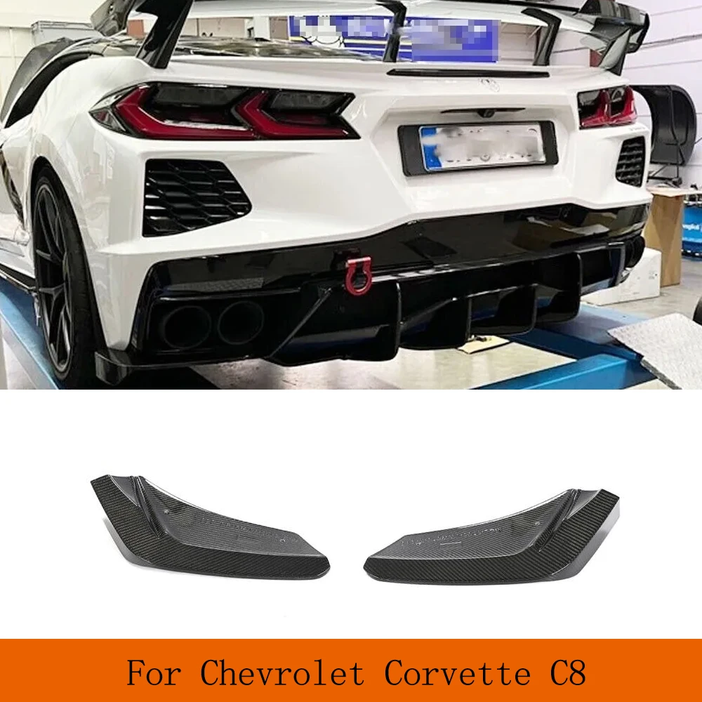 

Carbon Fiber Car Rear Bumper Splitters for Chevrolet Corvette Stingray C8 2020-2023 FRP Rear Diffuser Lower Spoiler Protector