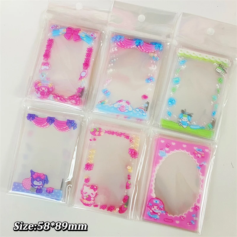 Estilo japonês Sanrio Cartoon Card Film, Foto Protetora Display Sleeves, Photocard Titular, Papelaria Kawaii, Figuras fofas, 20pcs