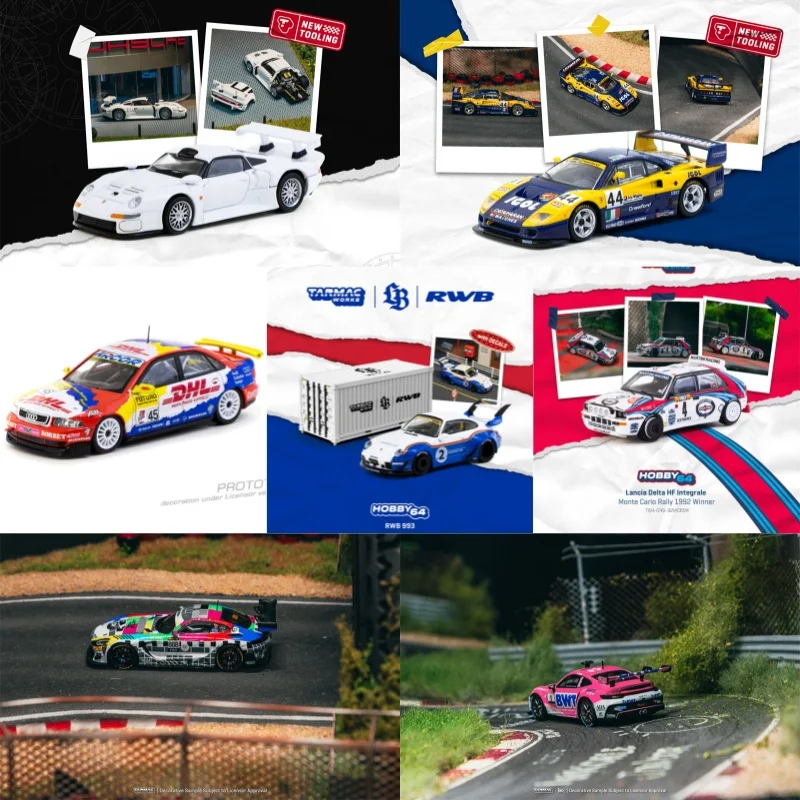 

[Попередняя распродажа] Tarmac Works 1:64 GT1 White F40 GTE 24 часа Le Mans A4 Quattro RWB 993 Delta HF литая под давлением модель автомобиля