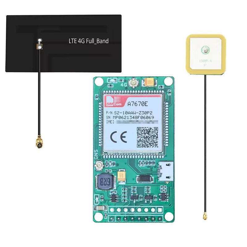 Płytka rozwojowa SIMCOM A7670E MASA 4G Cat1 z modułem GSM GPS, A7670E-MASA A7670E-LASA, port szeregowy TTL, antena USB 4G GPS — zdjęcie produktu 3