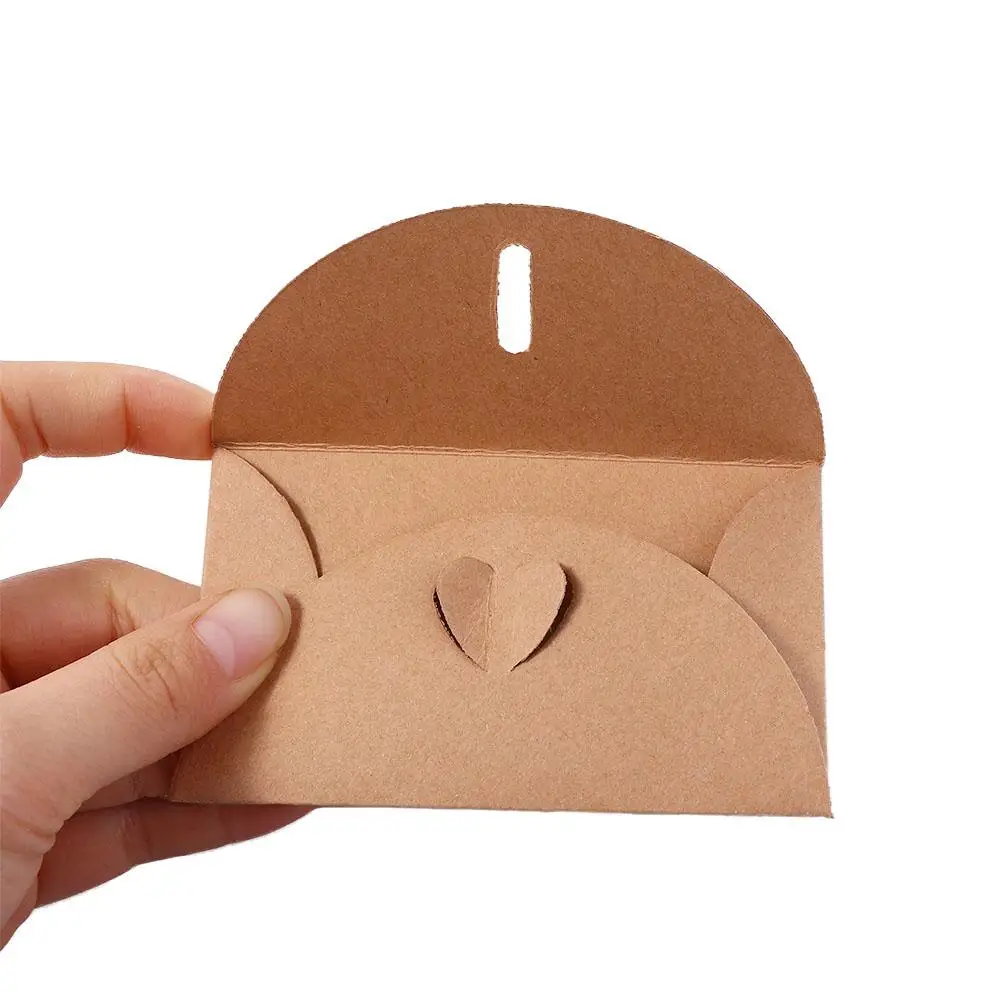 Romantic Handmade Love Letter Gift Card Envelope Kraft Paper Paper Envelopes Love Button