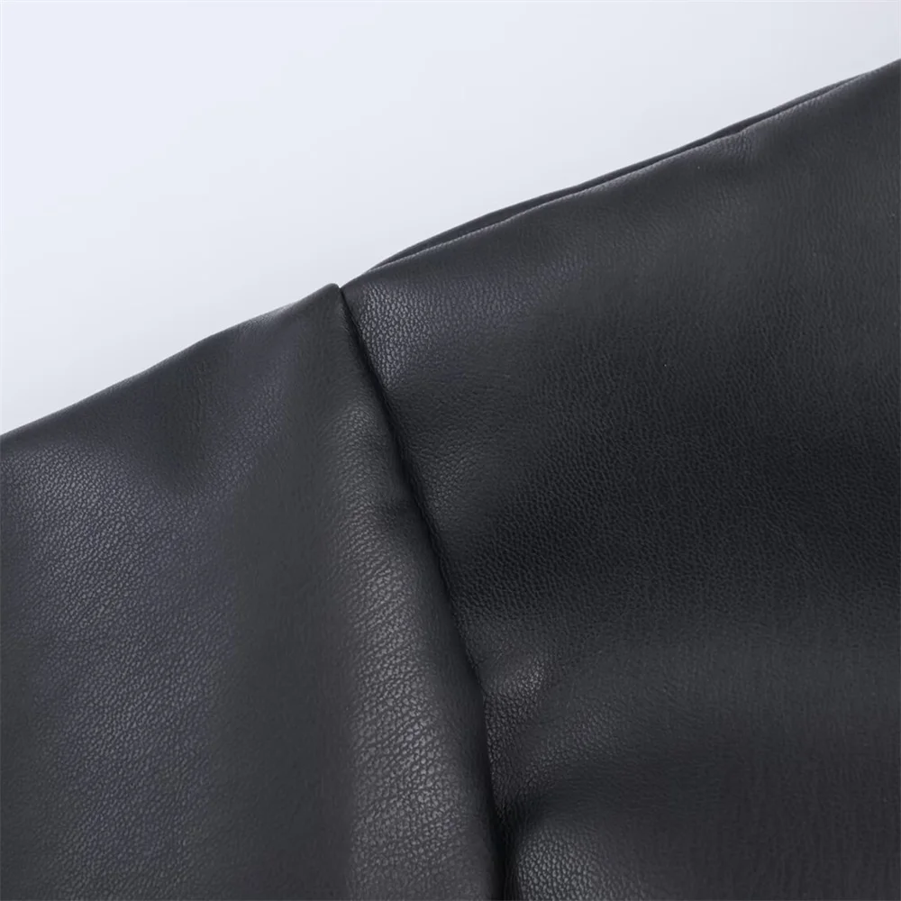 الخريف والشتاء منتج جديد أزياء المرأة وهمية قطعتين الربط سترة جلدية مقنعين سترة معطف