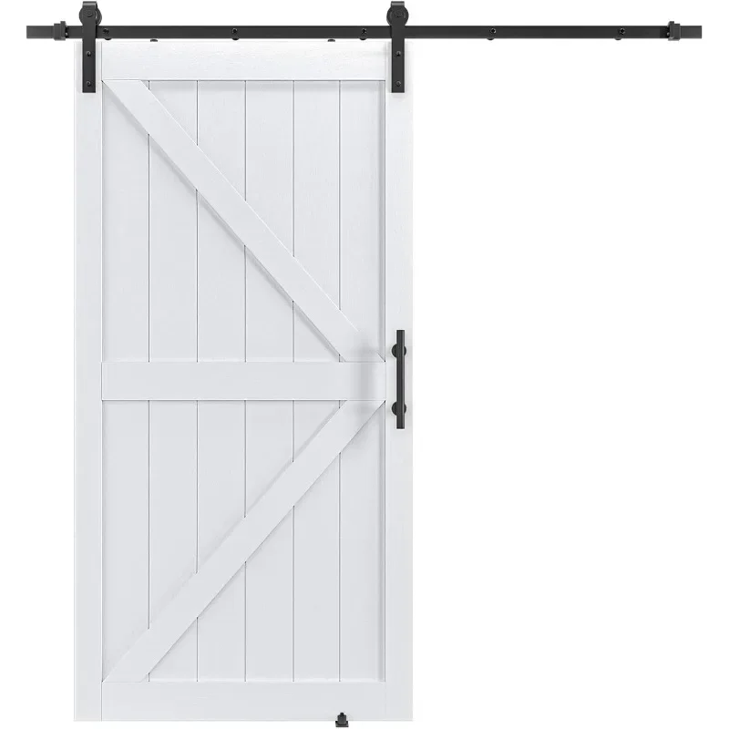 

Sliding Barn Door with Barn Door Hardware Kit and Handles, Pre-drilled for Easy Assembly