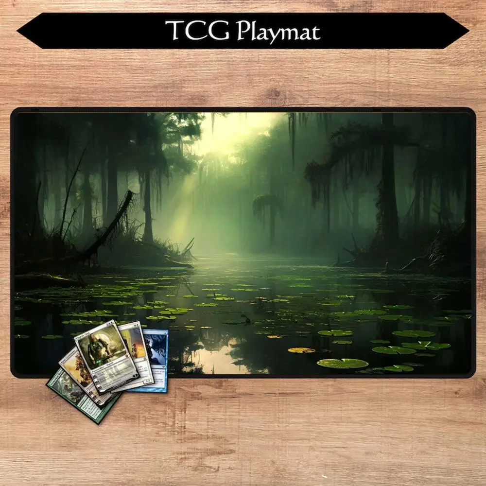 

playmat TCG MTG mouse pad large size pad green forest suitable for card collection game computer desk pad