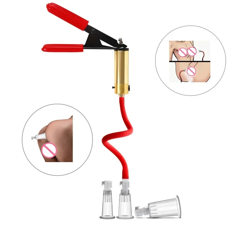 Female Posterior Pussy Suction Cup Set Nipple Pump Cylinder Vacuum Suction Cup Clitoral Stimulator Breast Enhancer Adult Sex Toy