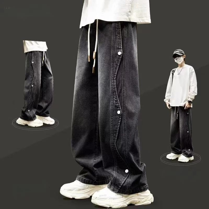 

American Retro Men's Jeans Loose Straight Leg Casual Wide Leg Pants Spring Summer New Style Casual Leisure Fashion Brand