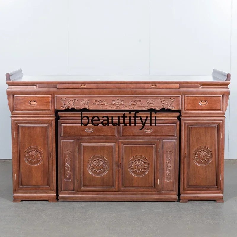 

Solid wood table for household use Guan Gong Buddhist niche table for new Chinese Buddha table God of Wealth incense