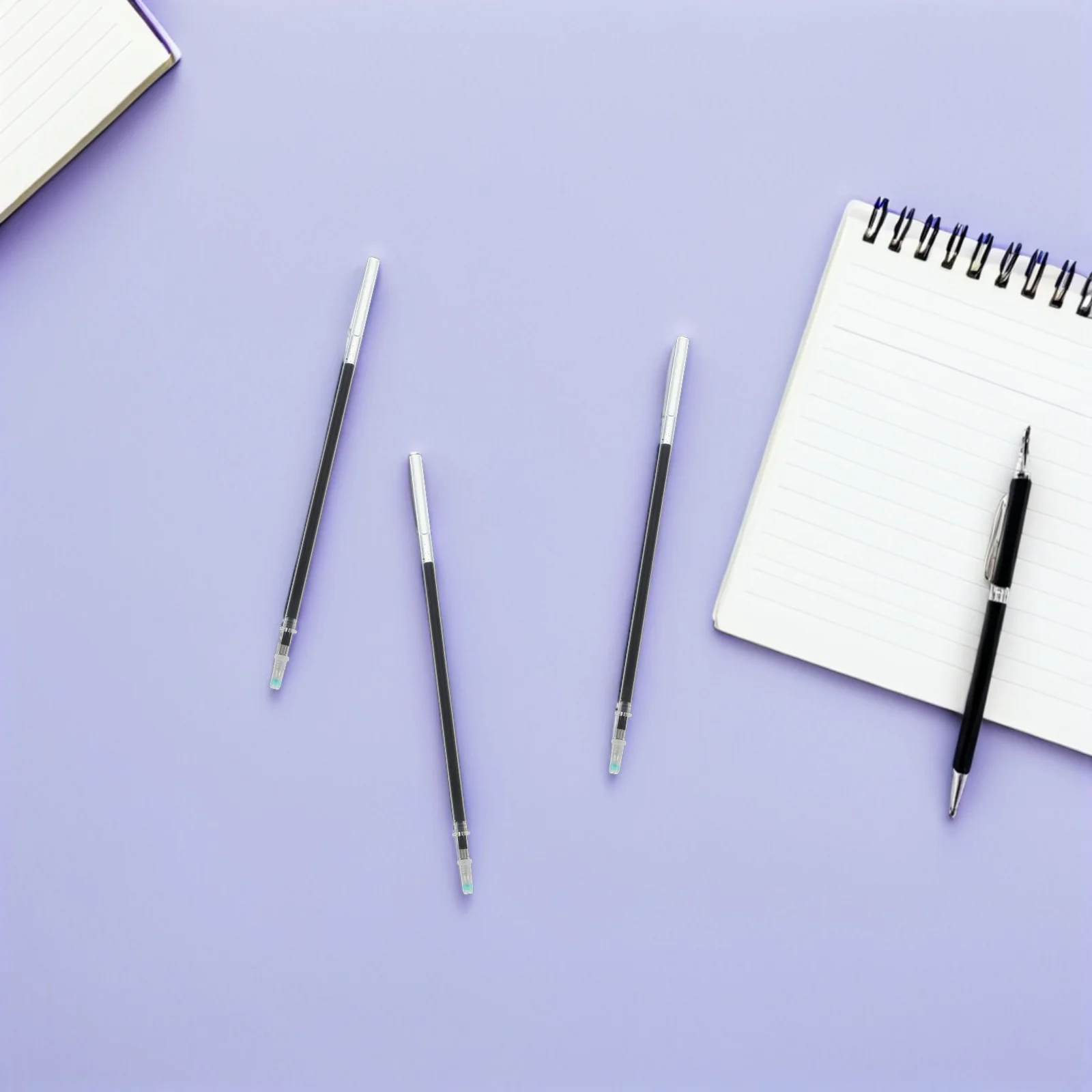 

150pcs Gel Pen Refills 0.5Mm Black Ink Smooth Quick Dry Transparent Tube For Office School Notetaking Signature Writing