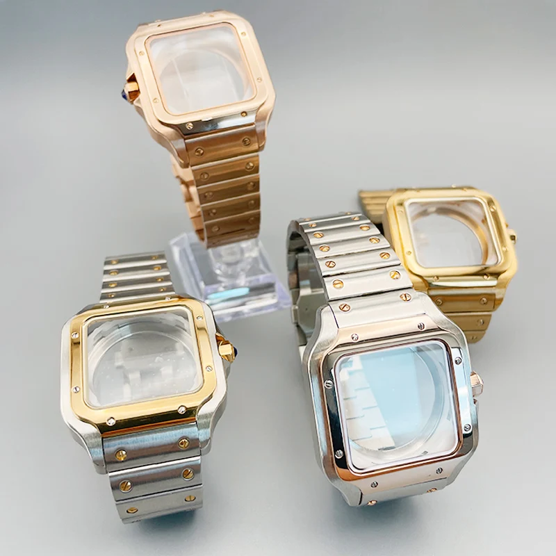 

Square 38mm Santo Watch Case Stainless Steel NH35 Case Modification Parts For Skx Mod Accessories Fit NH36 NH35 Watch Case Mod