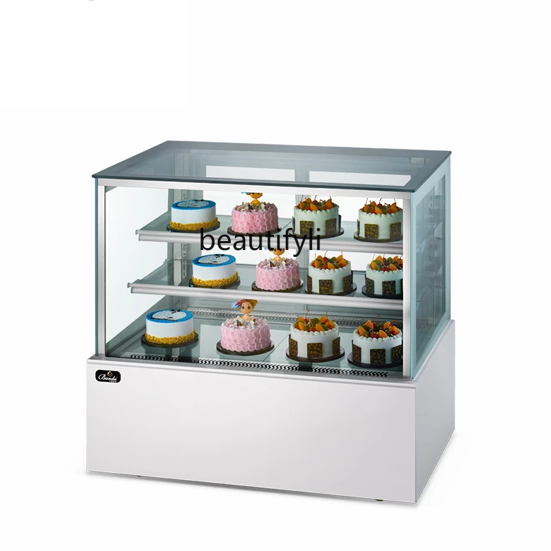 Cake Show Case Commercial Dessert Pastry Bread Refrigerated Right Angle Cooked Fruit Fresh Cabinet