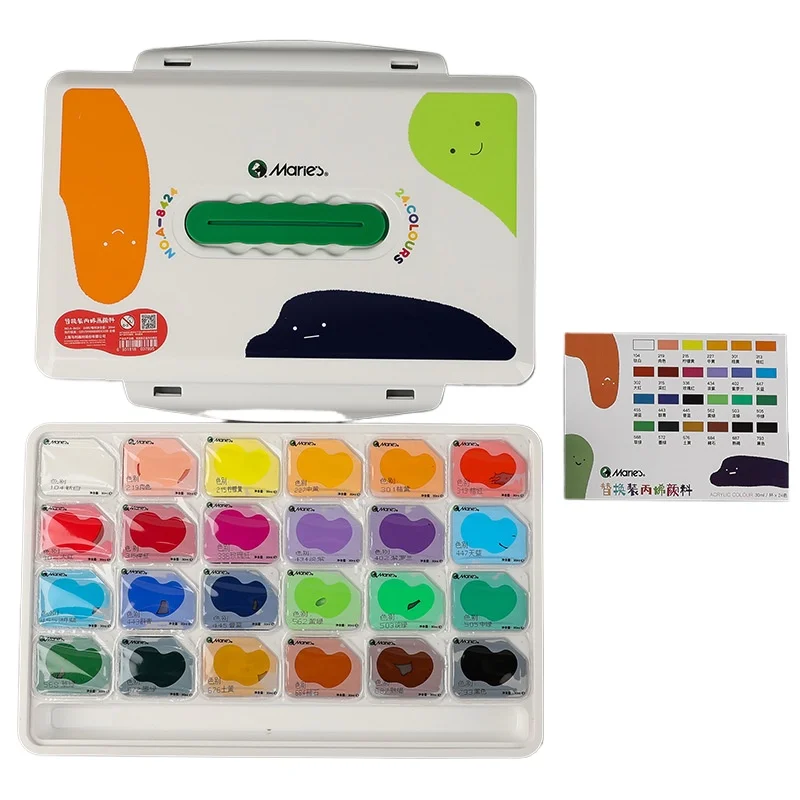 marie's-24-colors-30ml-jelly-cup-acrylic-paint-set-high-coverage-quick-dry-pigment-for-student-diy-canvas-wall-hand-painting-art