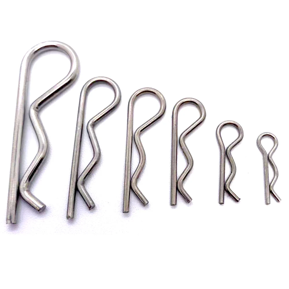 M1 M1.2 M1.6 M1.8 M2 M2.5 M3 M3.5 M4 M5 Stainless Steel R Type Spring Cotter Pin Wave Shape Split Clip Clamp Tractor Pin for Car