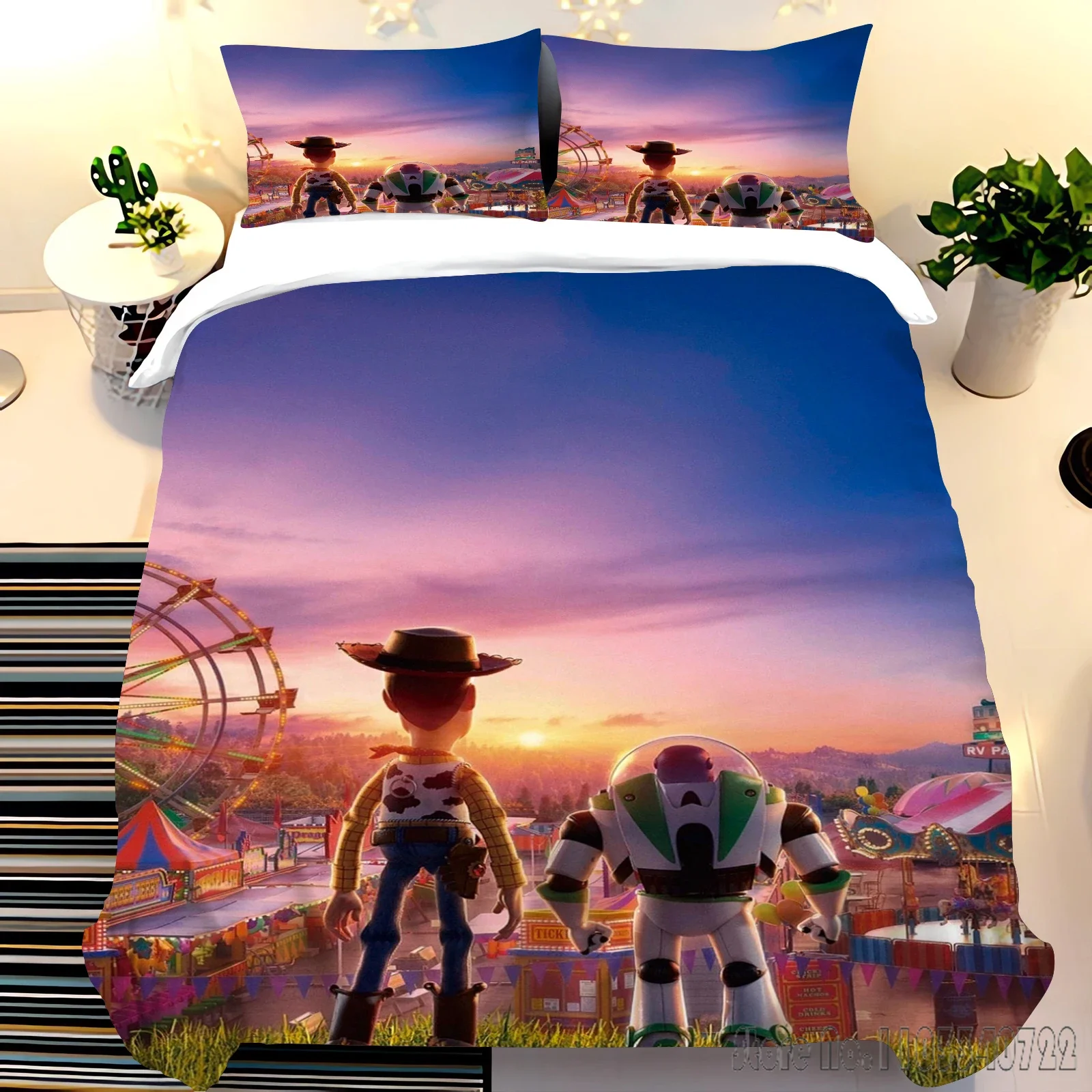 Disney Cartoon Toy Story Anime Duvet Cover Set Comforter Cover Bedclothes for Kids Bedding Sets Bedroom Decor