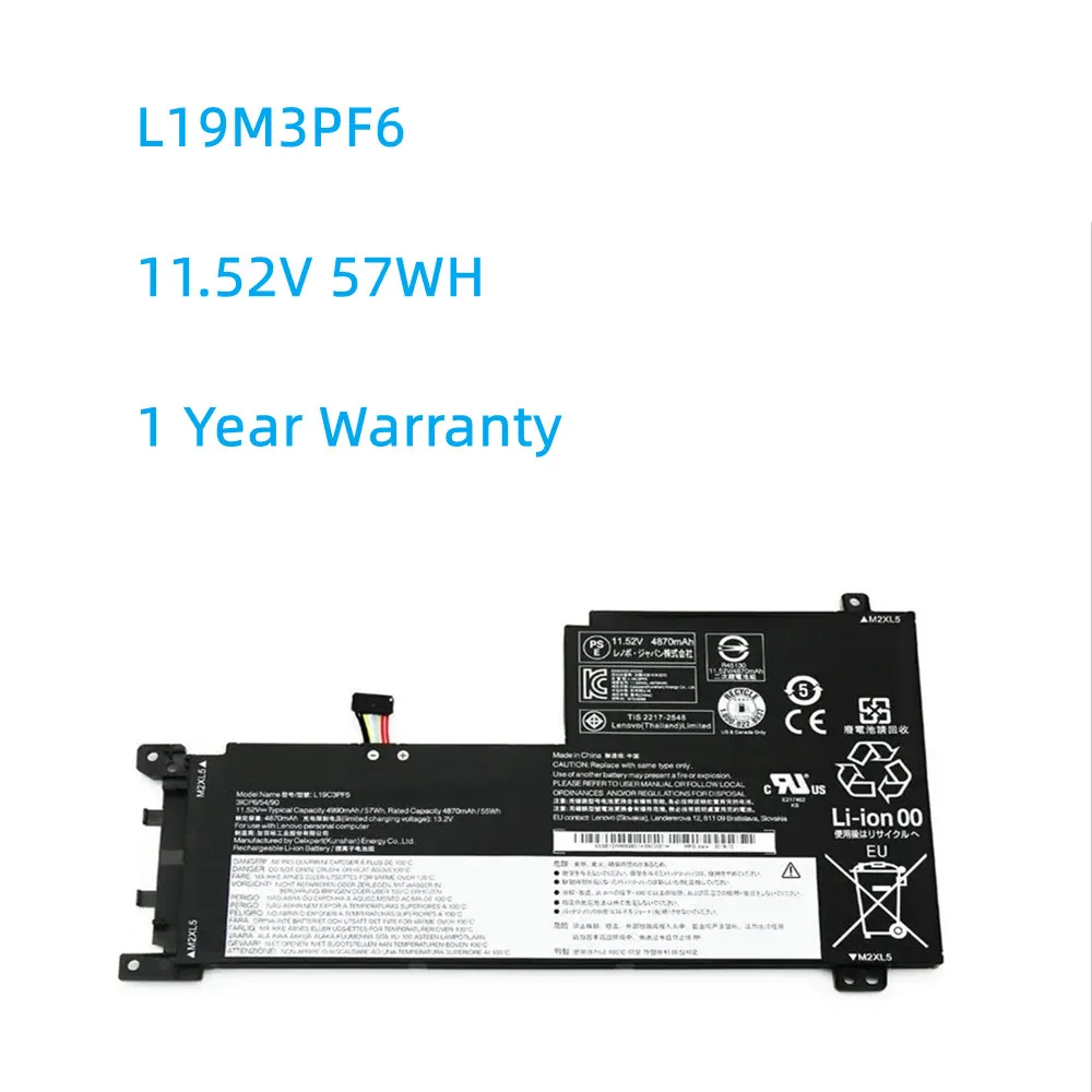 

L19M3PF6 Battery For Lenovo Ideapad 5-15IIL05 15ARE05 For Lenovo XiaoXinAir 15IIL 15ARE 15ALC 15ITL L19D3PF3 L19C4PF1