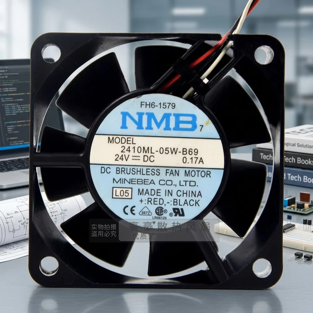 

For NMB 2410ML-05W-B69 6025 DC24V 0.17A 3-Wire Inverter Cooling Fan