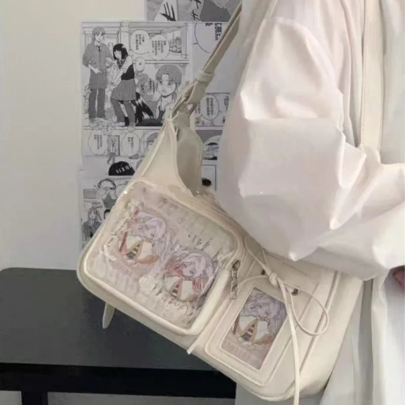 Nuevo bolso de hombro Harajuku japonés Y2k, bolso Ita transparente para mujer, bolsos cruzados de escuela para niñas, bolsos de diseñador para mujer - Image 3