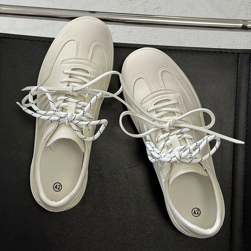 

Men's Summer Breathable Thin Casual Running Shoes Lightweight Soft Bottom Dequn Trendy White Fashionable Flat Outdoor Sneakers