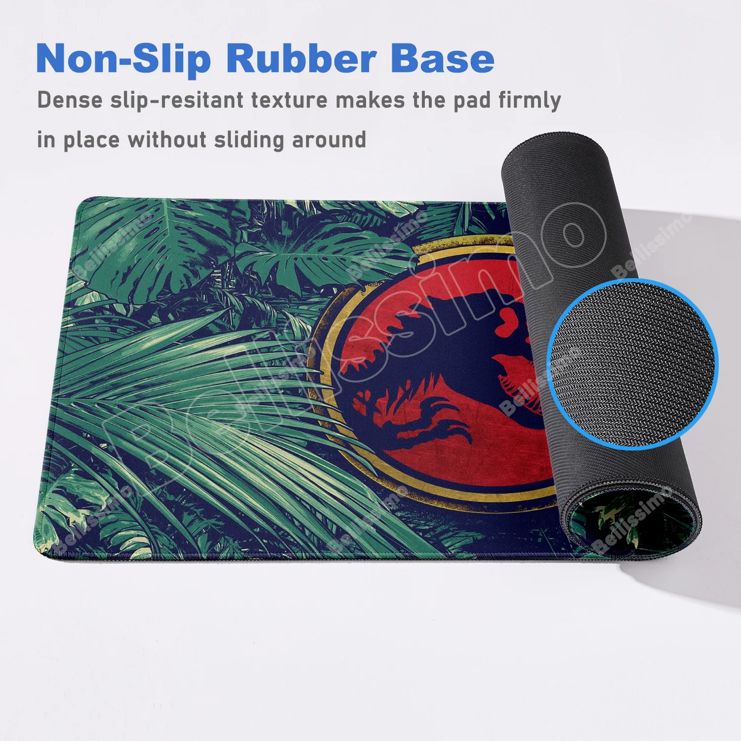 لوحة ماوس مطاطية طبيعية كبيرة الحجم من Jurassic Park مقاس حصيرة كمبيوتر شخصي لملحقات ألعاب قفل الحافة الكبيرة ولوحة المفاتيح المكتبية