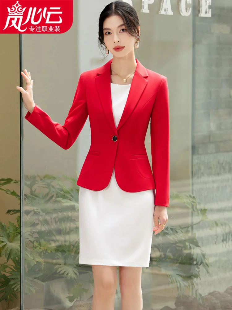 

2024High-Grade Stewardess Business Wear Business Suit Temperament Suit SkirtolWork Clothes Goddess Temperament High-End Temperam