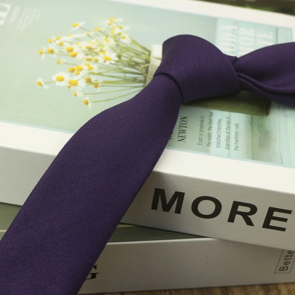 

Solid Color Neck Tie Adjustable Cotton Elegant Men's Necktie Retro Color Apparel Accessories Business Suit Accessories Men