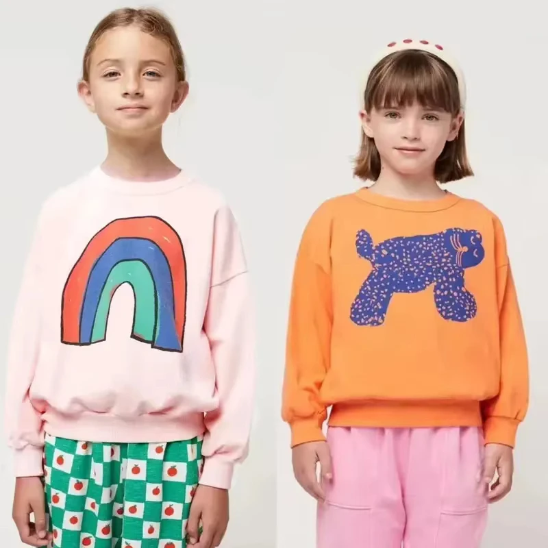 Boys Girls Sweatshrits 2024 Fashion Tops for Kids Long Sleeve Children Pullovers Cartoon Print Toddler Outerwear Baby Outfits