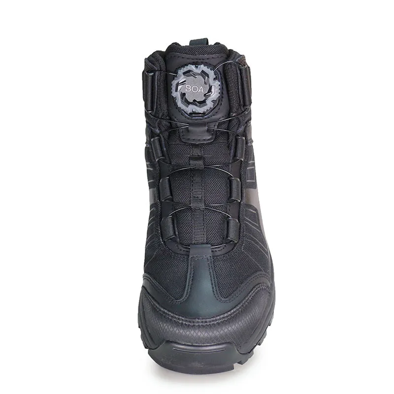 Tactical exterior dever treinamento sapatos, preto automático fivela sapatos, resistente ao desgaste, rápido ligar e desligar