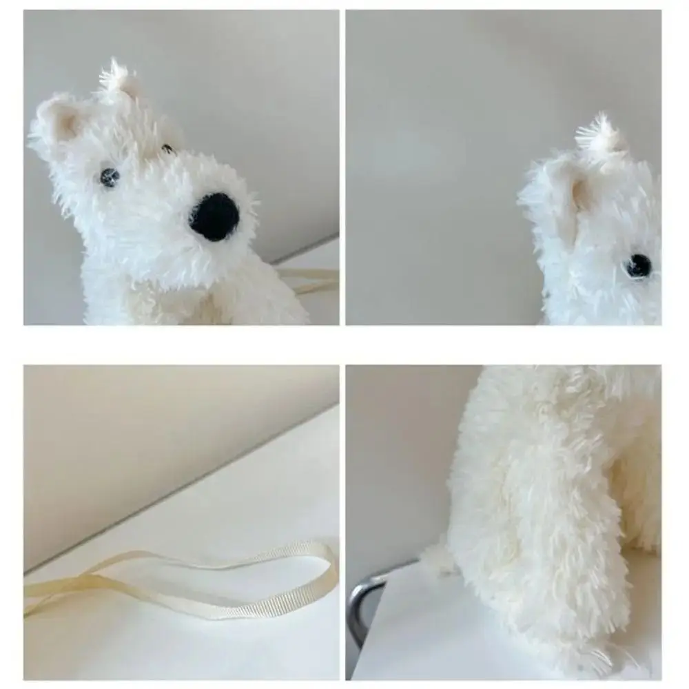 Borsa a tracolla per cuccioli di West Highland alla moda, soffice borsa per bambole con cani Kawaii, borsa per bambole ripiene