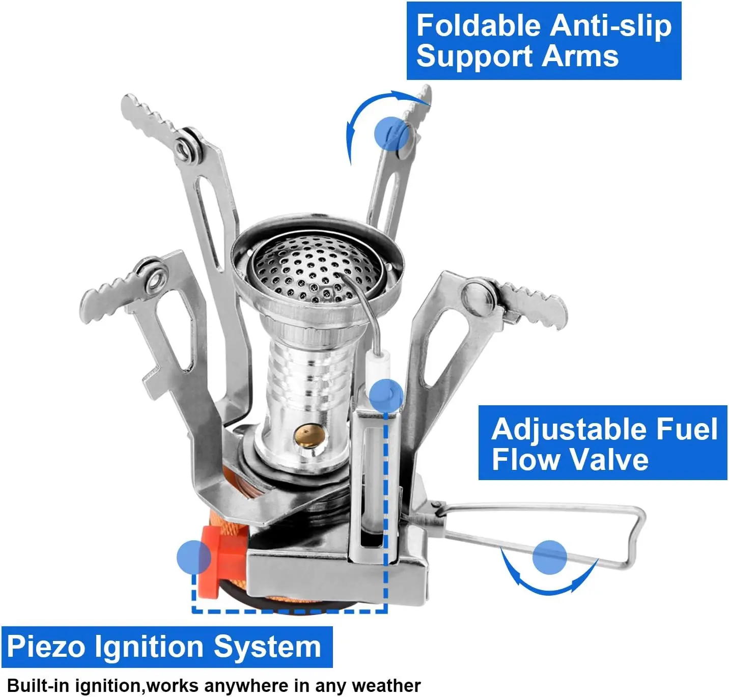 طقم أواني طهي للتخييم مكون من 12 قطعة مع موقد صغير، وعاء خفيف الوزن، وعاء، غلاية وأدوات للمشي لمسافات طويلة، الطبخ في الهواء الطلق #5