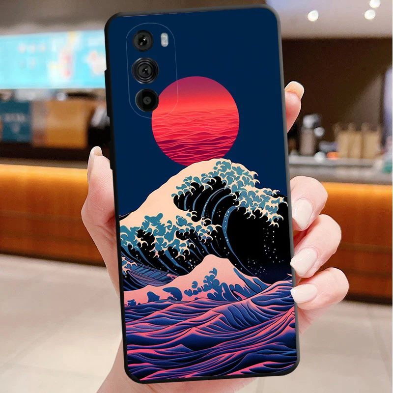 Great Wave Of Kanagawa Art Phone Case For Motorola Edge 50 40 Pro 50 40 30 Ultra Neo Fusion Moto G Play G Stylus G Power G 5G