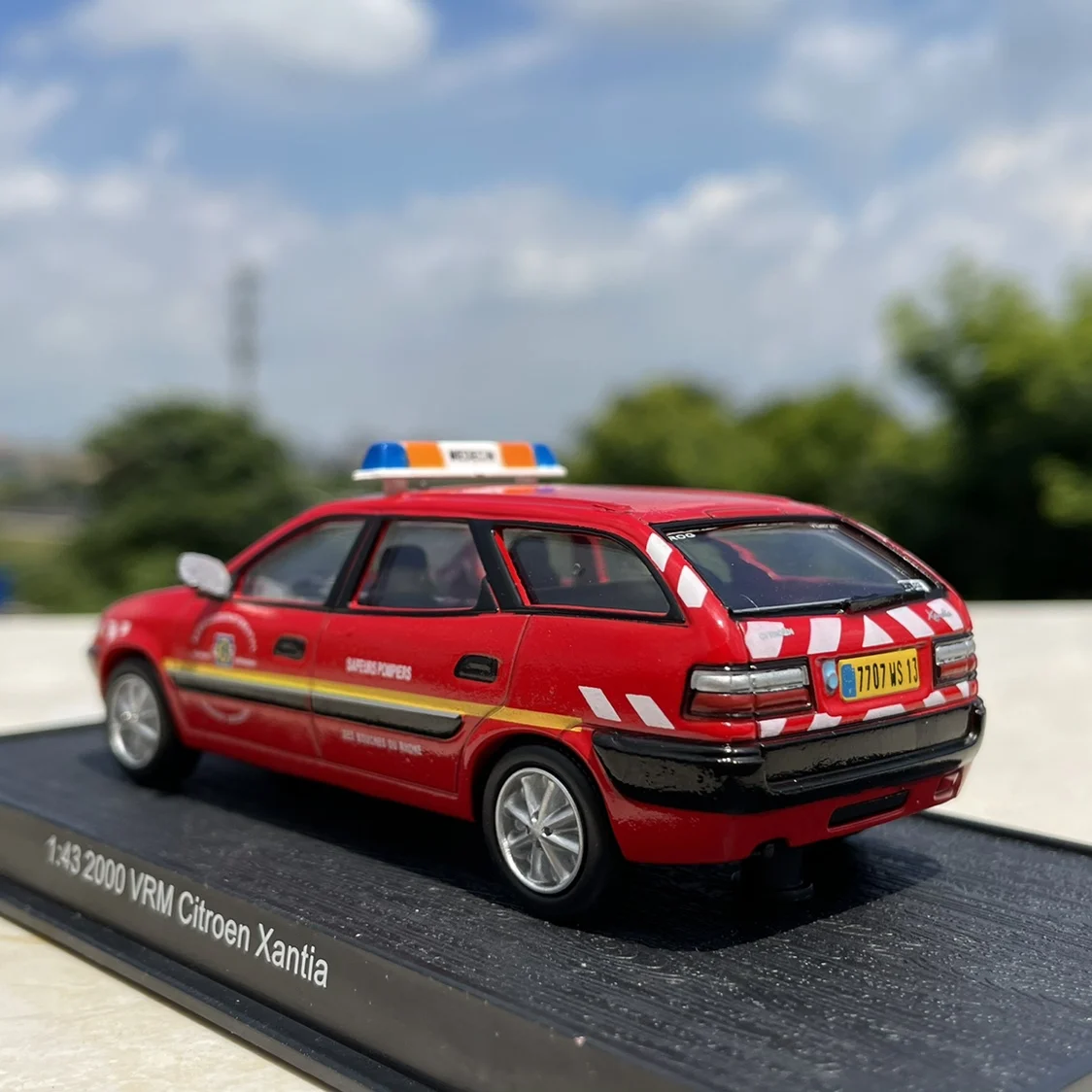 Diecast 1:43 Scale Citroen Station Wagon Fire Command Vehicle Alloy Car Model Collectible Toy Gift Souvenir Display Ornament