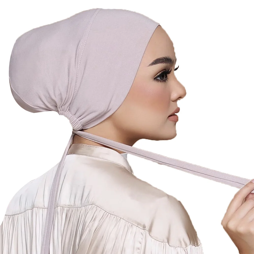 Newest Modal Muslim Hijab Adjustable Caps Solid Women Hijab Scarf Islamic Turbans Head Female Headband Inner Headwrap Turbante