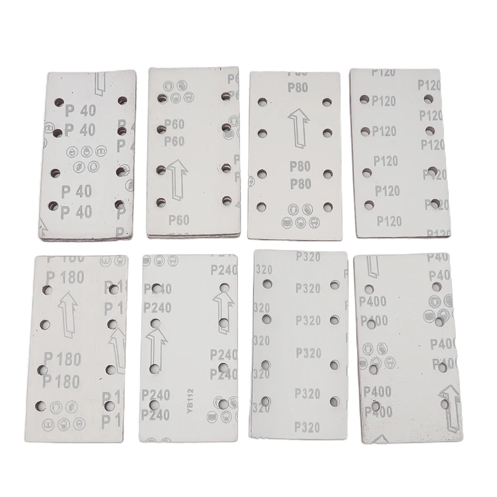 80 قطعة 8 حفرة مستطيلة توافدوا الصنفرة الخلفي ورقة الصوف ل ساندر 93x185 مللي متر الصنفرة ل ماوس ساندر متعدد ساندر