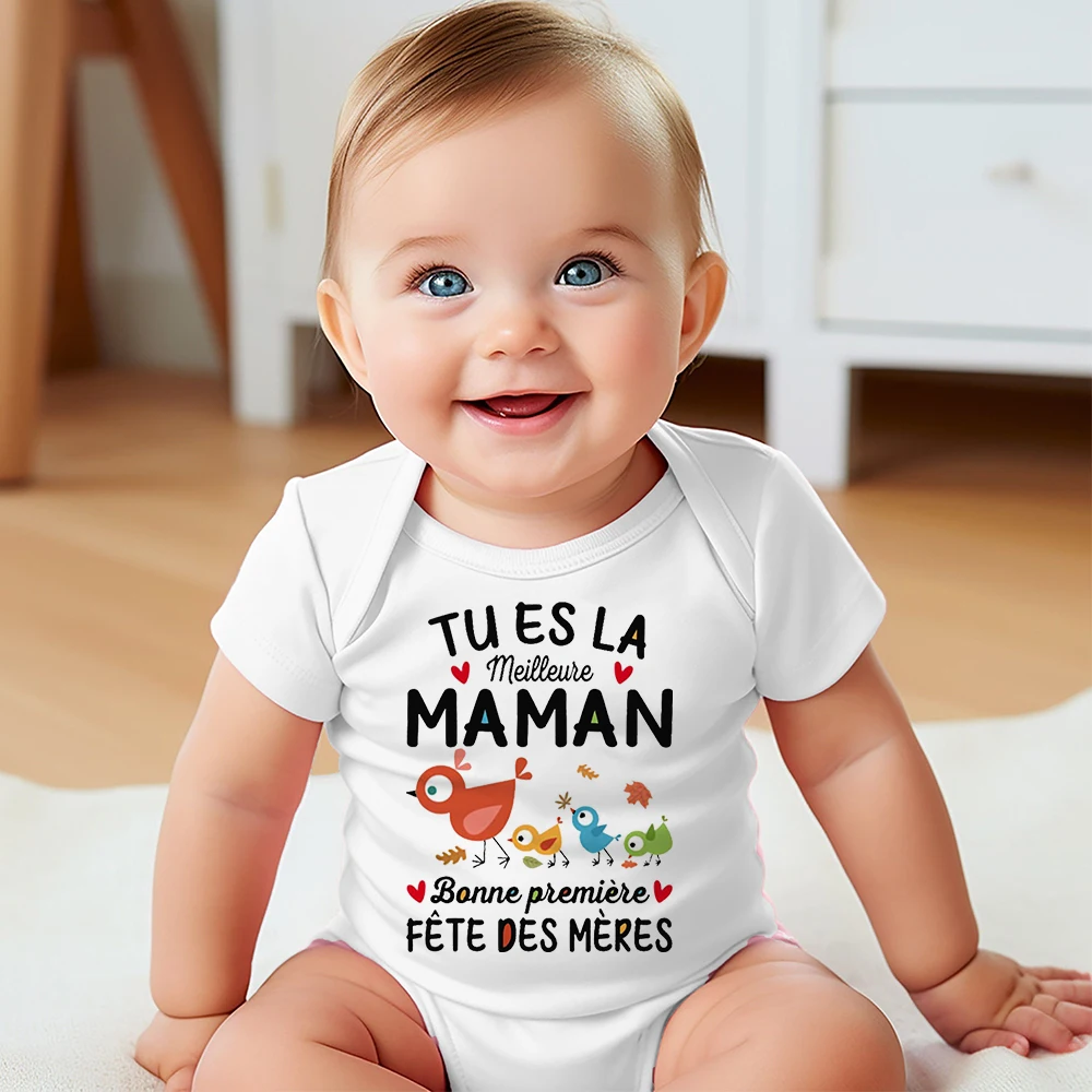 You Are The Best Mom Happy First Mother\'s Day Printed Baby Bodysuit Cute Newborn Summer Romper Boys Girlls Short Sleeve Jumpsuit