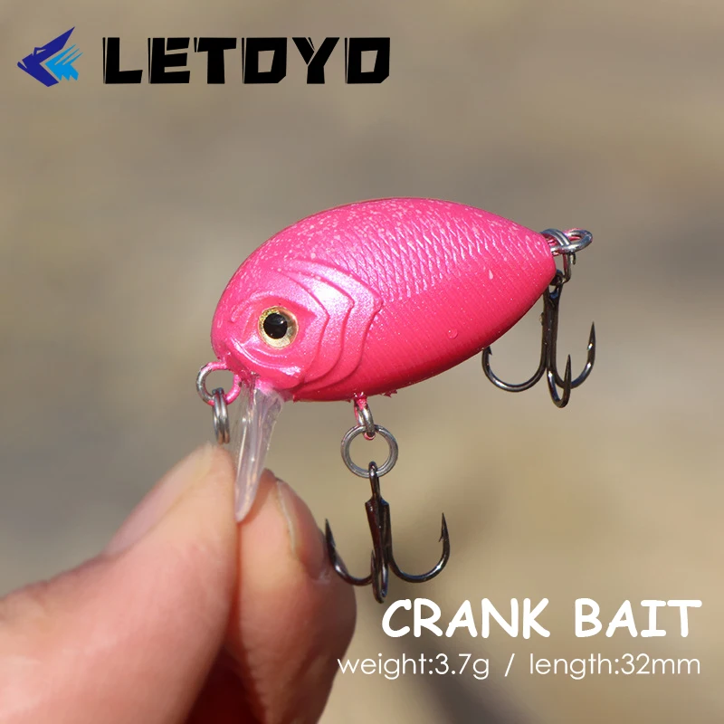 LETOYO 3.7g 32mm Mini crank Micro winter fishing lure Artificial Hard Baits Crankbaits wobblers for trout prech fishing Tackle