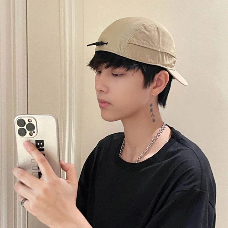 Short Eaves Drawstring Baseball Hats Solid New Men Women Breathable Sunshade Fashion Snapback Caps Versatile Simple Recreational