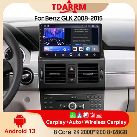 2 din for Benz GLK 2008-2015 Android 13.0 6+128G Multimedia Player Car Radio Wireless Carplay Android Auto Original Car OEM Menu