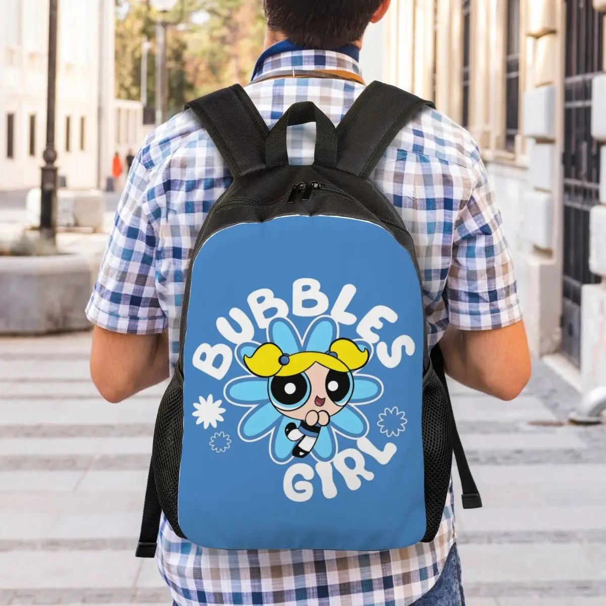 Aangepaste P-PowerPuffes Anime rugzak voor mannen vrouwen school student boekentas past op 15-inch laptop cartoons tassen