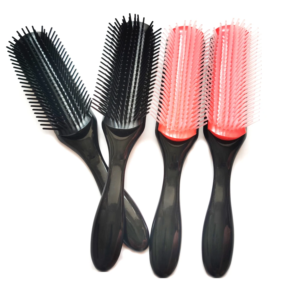 

1 шт., 9-рядная щетка для распутывания волос, расческа-массажер для кожи головы, прямая влажная расческа для женщин и мужчин, салонные щетки для вьющихся влажных волос