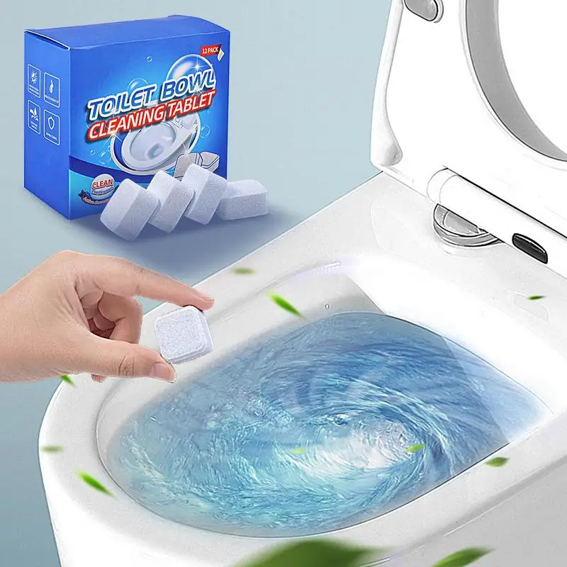 12Pieces Toilet Cleaning Effervescent Tablet Eliminate Odor Tablet Toilet Bowl Descaling Cleaner With Bleach For Tablet Cleaning