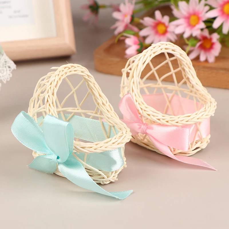 เปลเด็กทารกไม้จิ๋วสำหรับบ้านตุ๊กตา งานถักมือ ขนาด 1:12 เฟอร์นิเจอร์บ้านตุ๊กตา ของตกแต่ง ของเล่นเด็ก