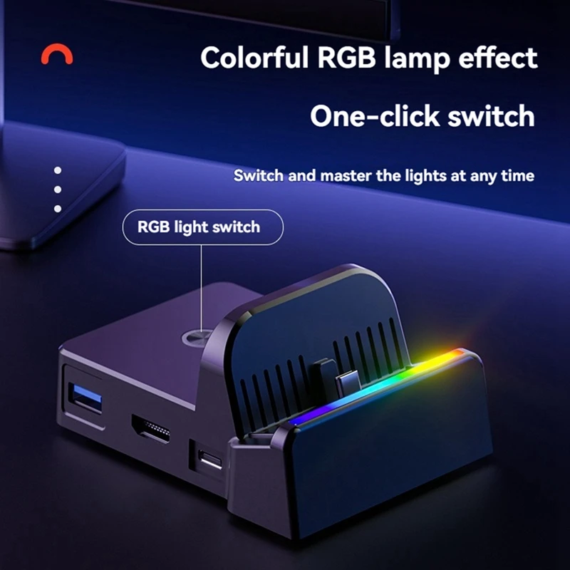 แท่นสวิทช์สําหรับ Nintendo SWITCH แบบพกพา 3 ใน 1 SWITCH Video Converter Docking Station พร้อม RGB สําหรับ NS อุปกรณ์เสริม