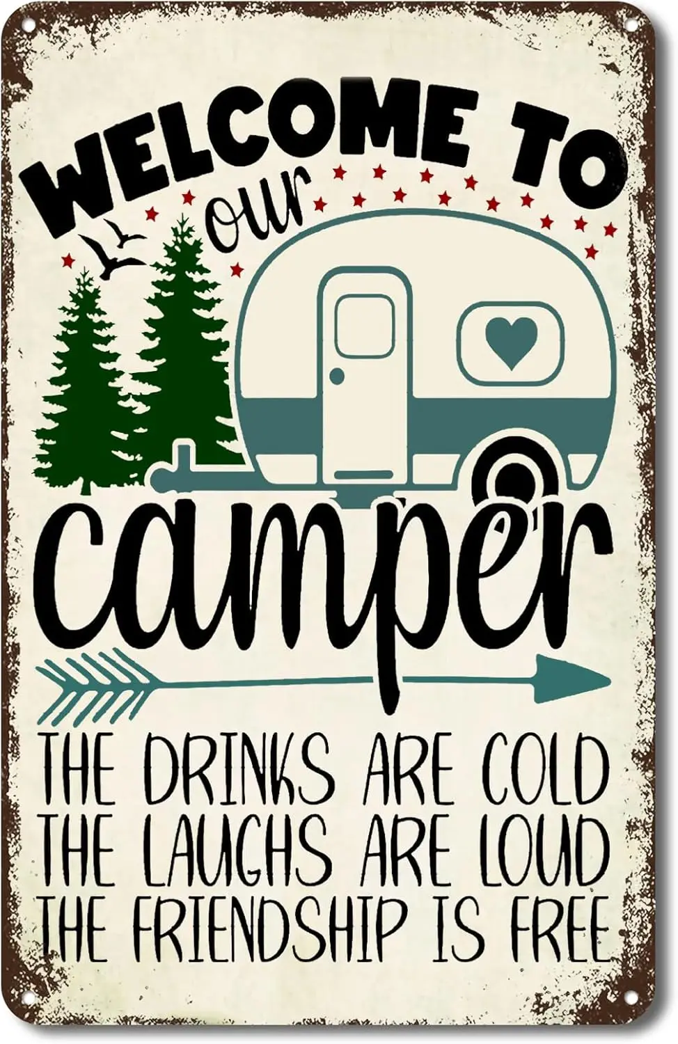 Decor, Camping Accessories for Campers Rv Decorations for Inside Sign, Funny Campsite Rules, Travel Trailer Wall Decor Welcome G
