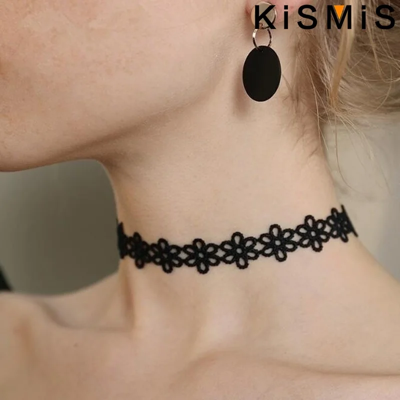 6Pcs Black Lace Choker Necklace Set Vintage Gothic Punk Women Jewelry Fashion Necklaces for Women Elegant Accessories 1Set - view 3