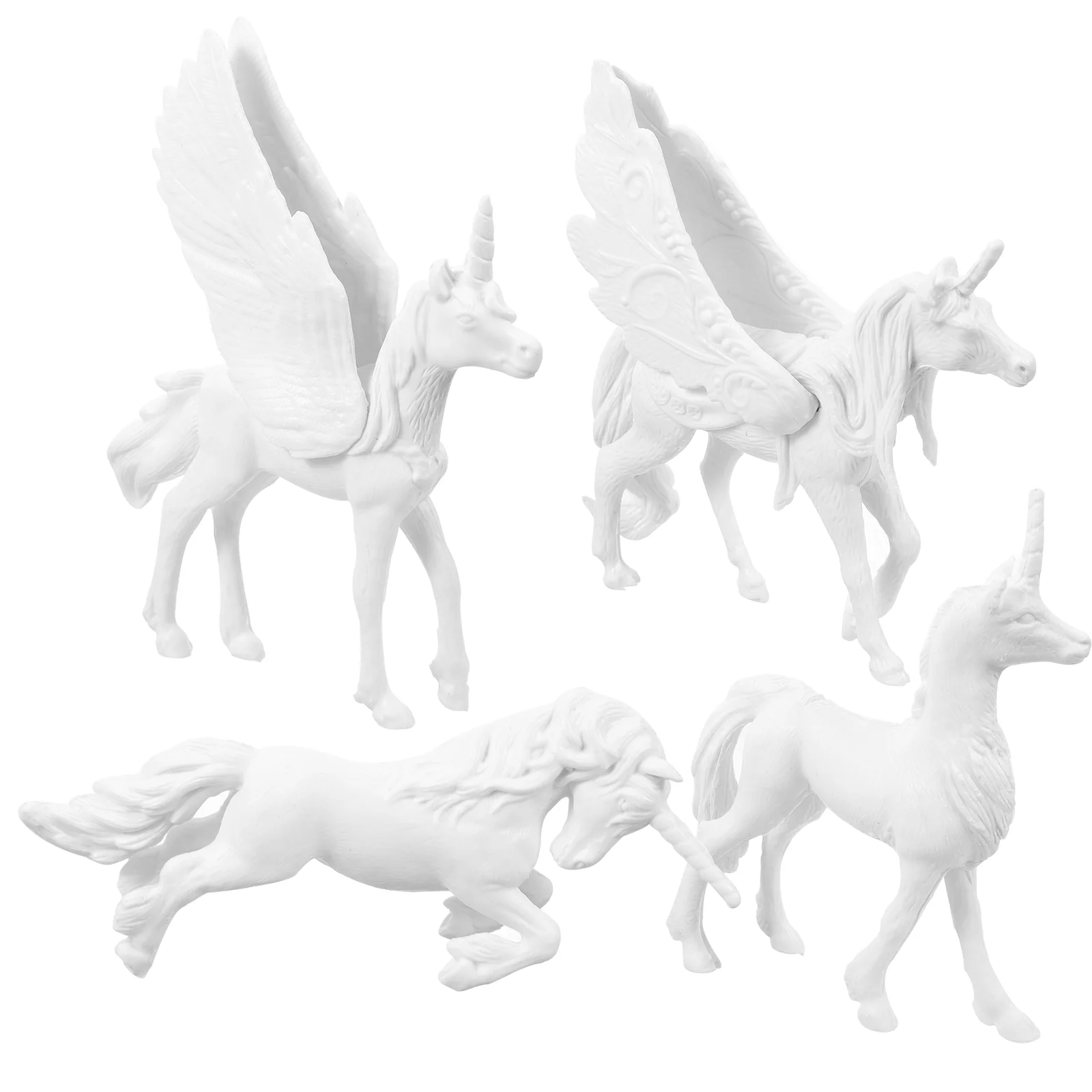 4pcs Unicorn Painting or Coloring Toy Graffiti Coloring Model Diy Blank Unicorn Color Painting Toys Unicorn Graffiti Toy