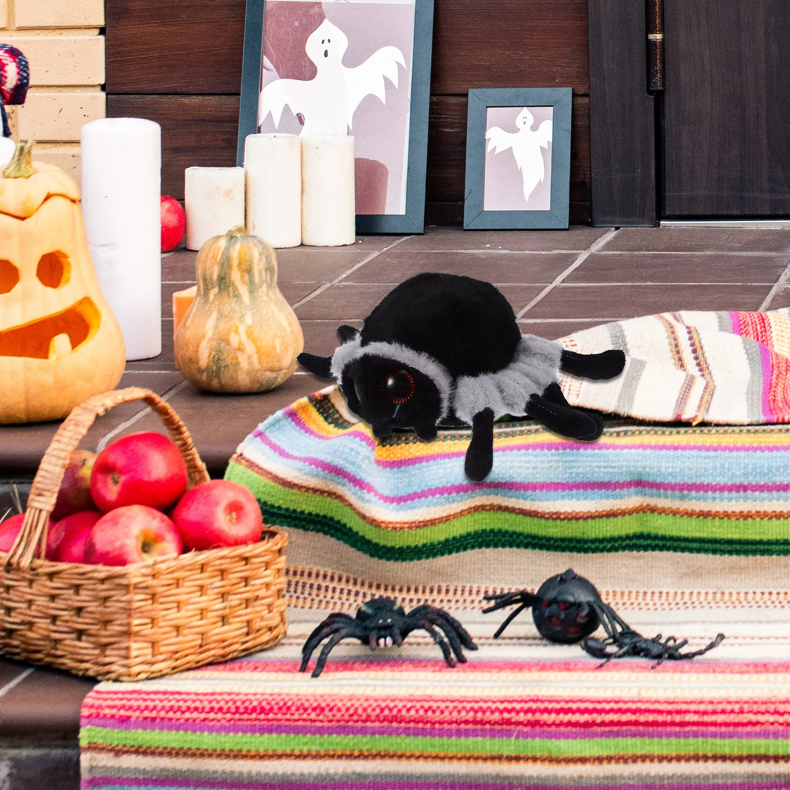 

Реалистичная гигантская плюшевая игрушка-паук: очаровательная, мягкая, уютная, поднимающая настроение, подушка-компаньон для кровати и дивана, украшение для дома