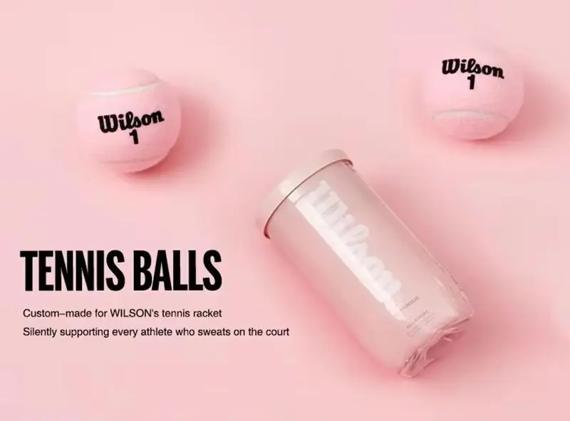 كرة التنس الوردية من ويلسون للمبتدئين تتطابق مع كرة التدريب الاحترافية الداخلية والخارجية وإكسسوارات التنس المقاومة للمرونة العالية