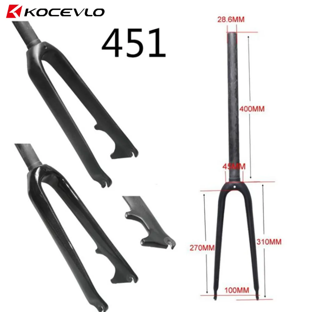 

KOCEVLO Full Carbon Fiber Bicycle BMX Front Fork 451 Disc Brake Bicycle Front Fork 20 Inch Small Front