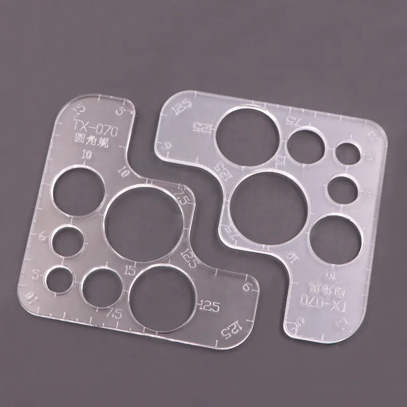 90*90mm Acryl Ronde Hoekmeter Lederen Gereedschap DIY Handleiding Lederwaren Ronde Rand Sjabloon Positionering Markering Snijgereedschap